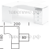 Стол офисный угловой с брифингом и тумбой 180х200 СТАЙЛ КМП-041 (белый)