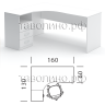 Стол угловой 160х130х76 СИМПЛ КМП-003 L/R (белый)
