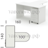 Офисный стол 140х60 с брифингом и тумбой ЭРГО КМП-060 (светло-серый)