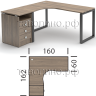 Стол угловой Metal System Style БО.КМП-004 160х162х75
