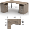 Стол угловой Metal System Style БА.КМП-005 182х132х75