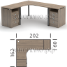 Стол угловой Metal System Style БП.КМП-008 202х162х75